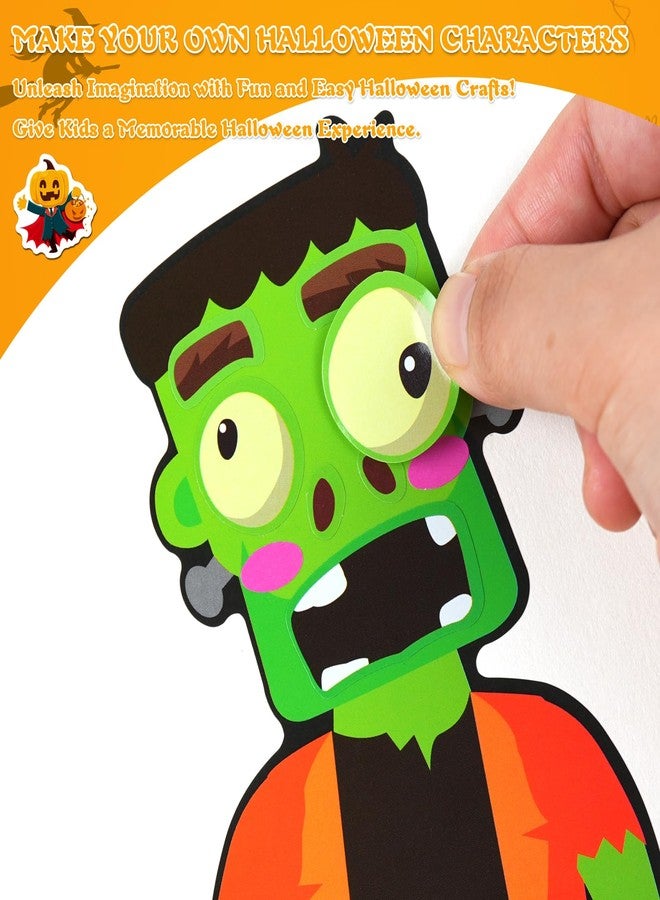 Aowplc مجموعة ملصقات Aowplc للهالوين للأطفال - 48 ورقة ملصقات لرسم وجوه - 16 تصميمًا فريدًا، قابلة للمزج والتنسيق لتوزيعها كهدايا للحفلات، والأعمال الفنية، وحشو أكياس الهدايا، والأنشطة الصفية، وألعاب العطلات - Image 3